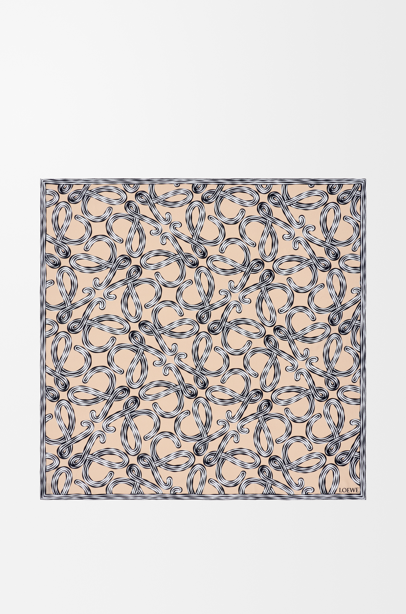 LOEWE Scarf in silk Beige/Black