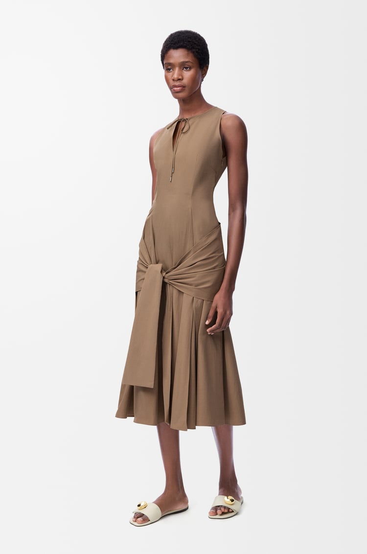 LOEWE Wrap dress in cotton Beige