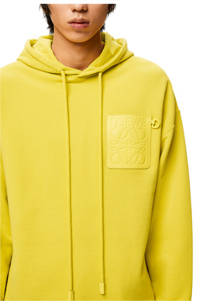 LOEWE Anagram leather patch hoodie in cotton Yellow Corn plp_rd