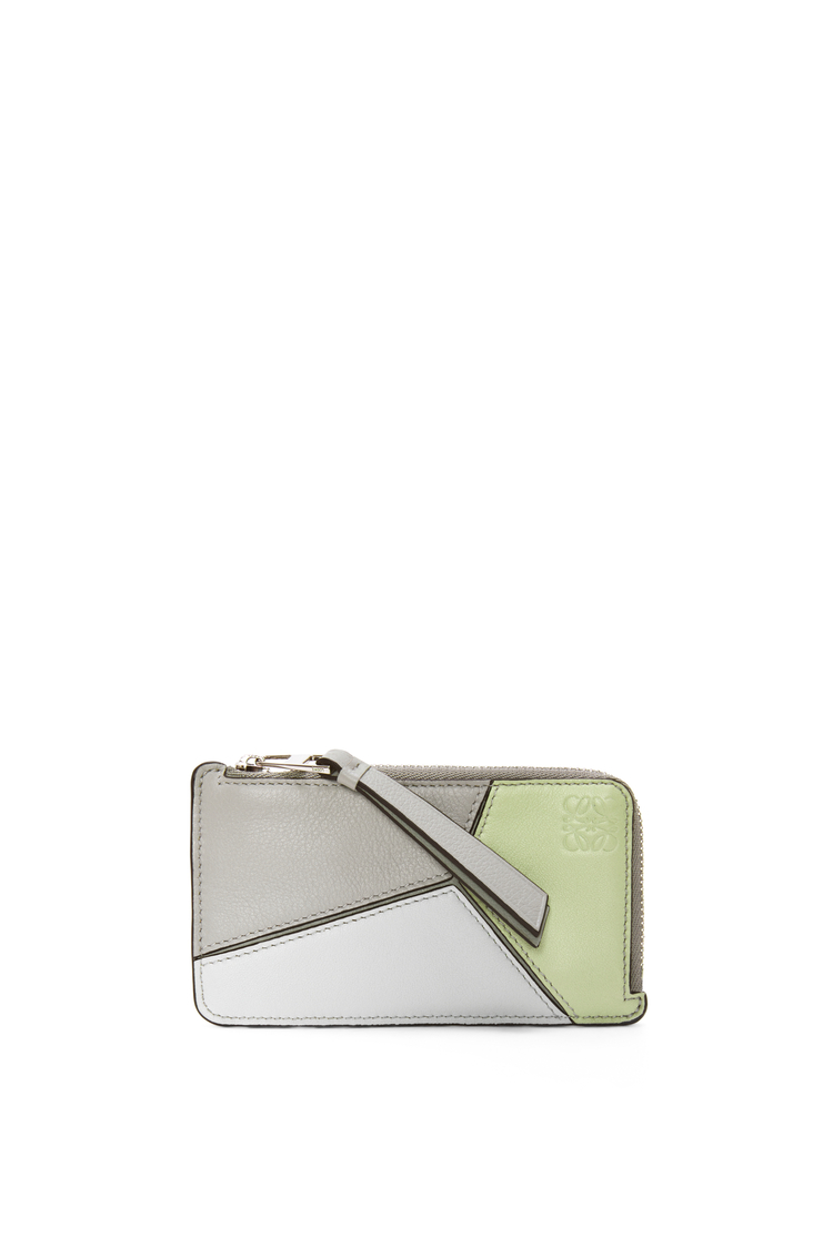 LOEWE Puzzle coin cardholder in classic calfskin 灰燼灰/淺瓷藍