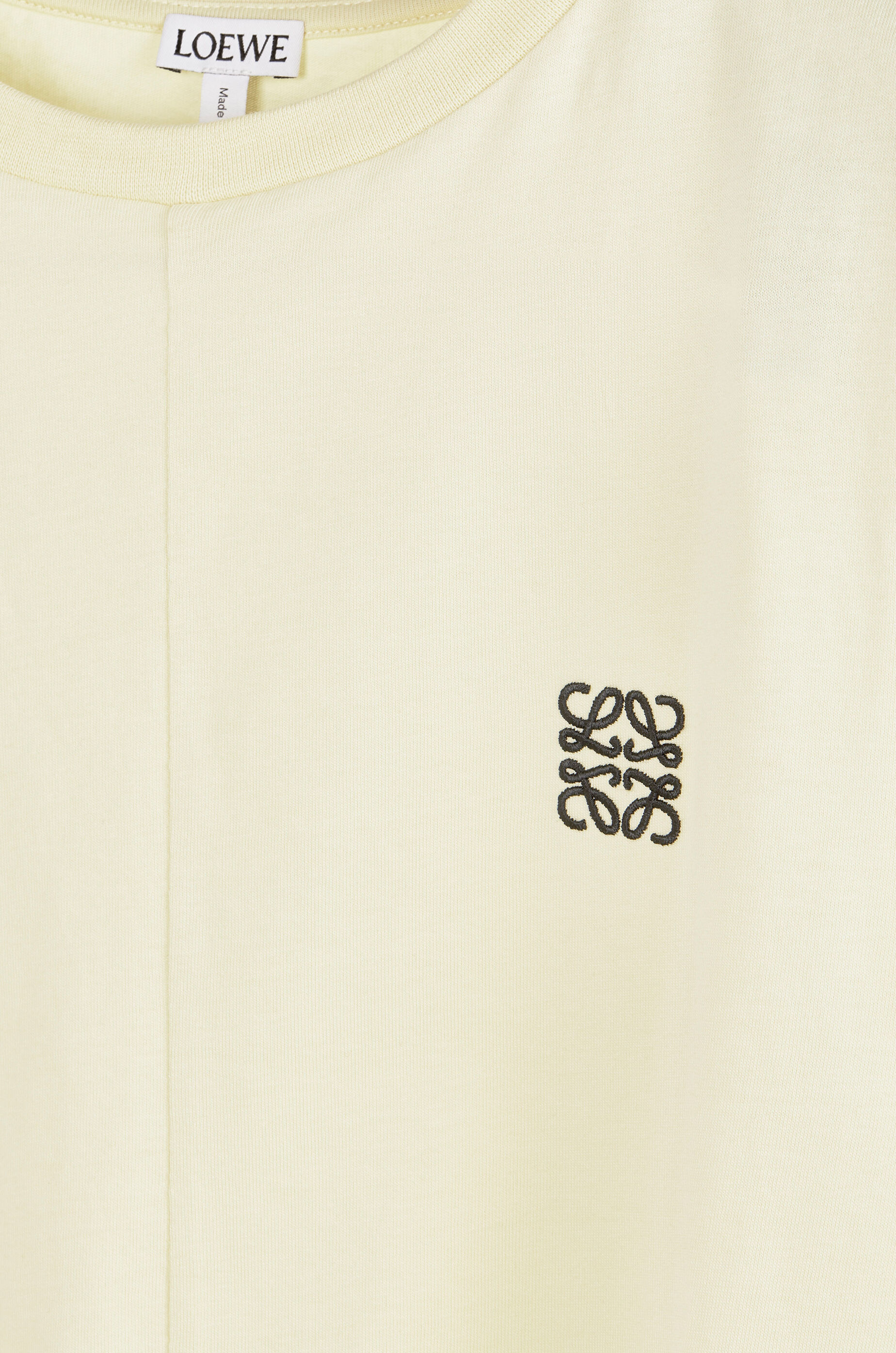Anagram embroidered asymmetric t-shirt in cotton Yellow - LOEWE