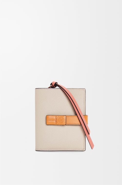 LOEWE Compact zip wallet in soft grained calfskin Light Oat/Honey