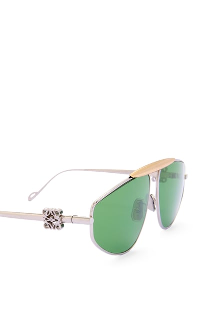 LOEWE Spoiler new aviator sunglasses in metal Dark Green plp_rd
