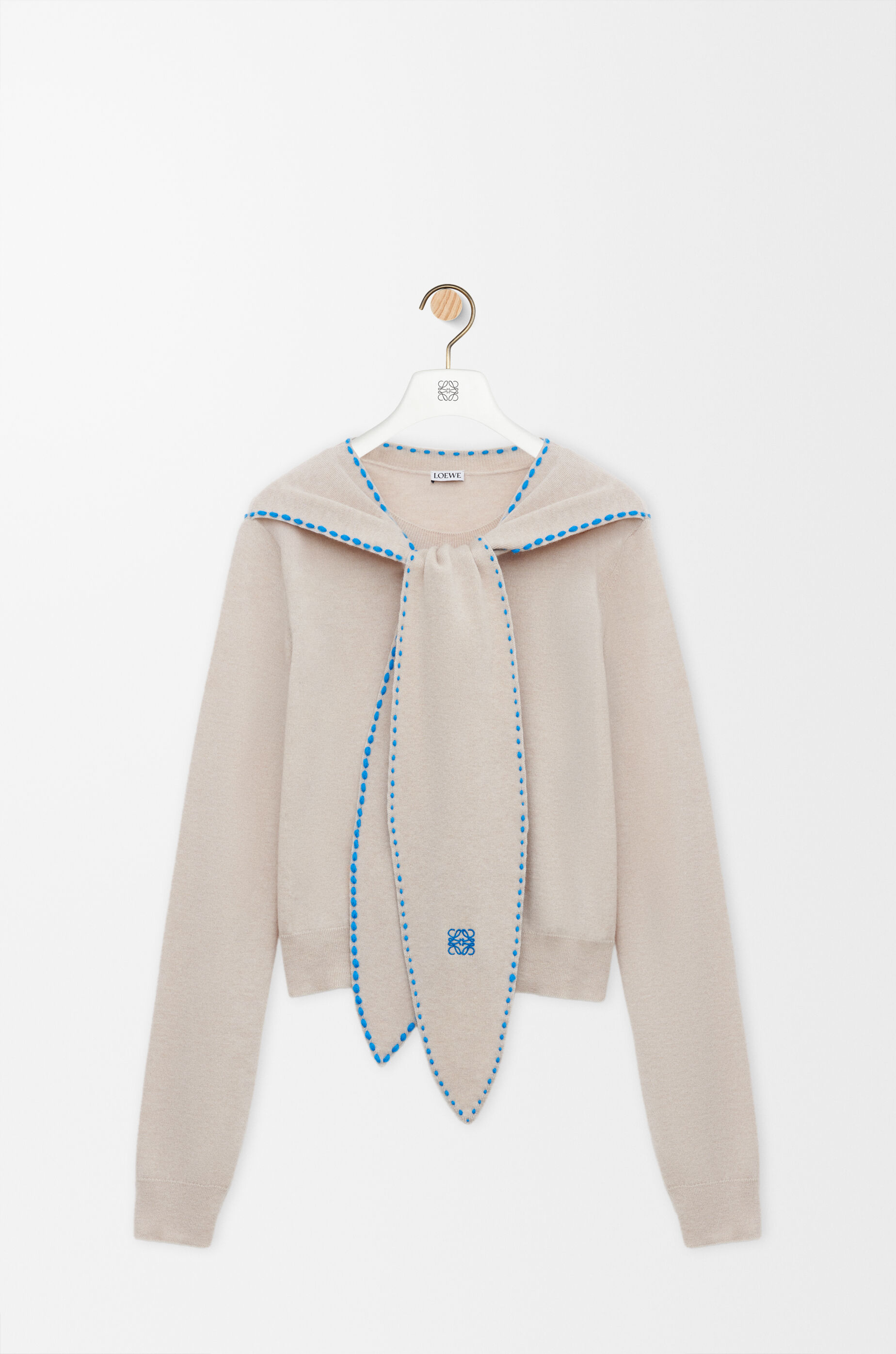 Scarf sweater in wool Beige - LOEWE USA Official Website