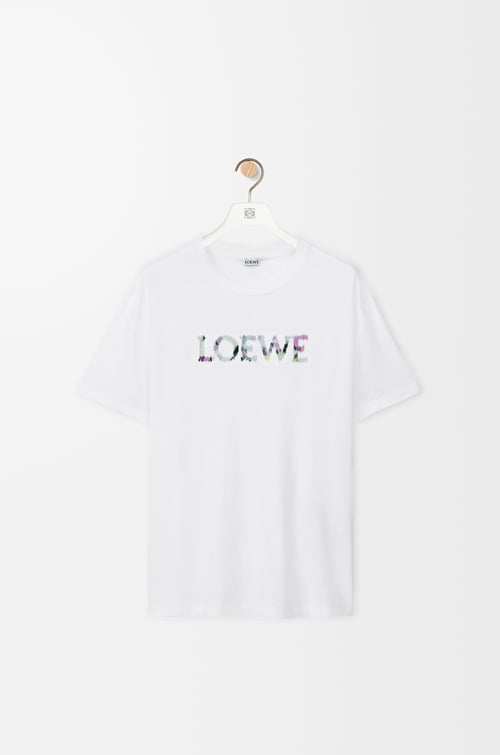 LOEWE 棉質寬鬆版型 T 恤 白色