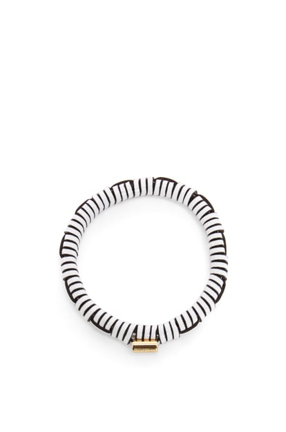 LOEWE Woven bangle in brass and classic calfskin 棉花白 plp_rd