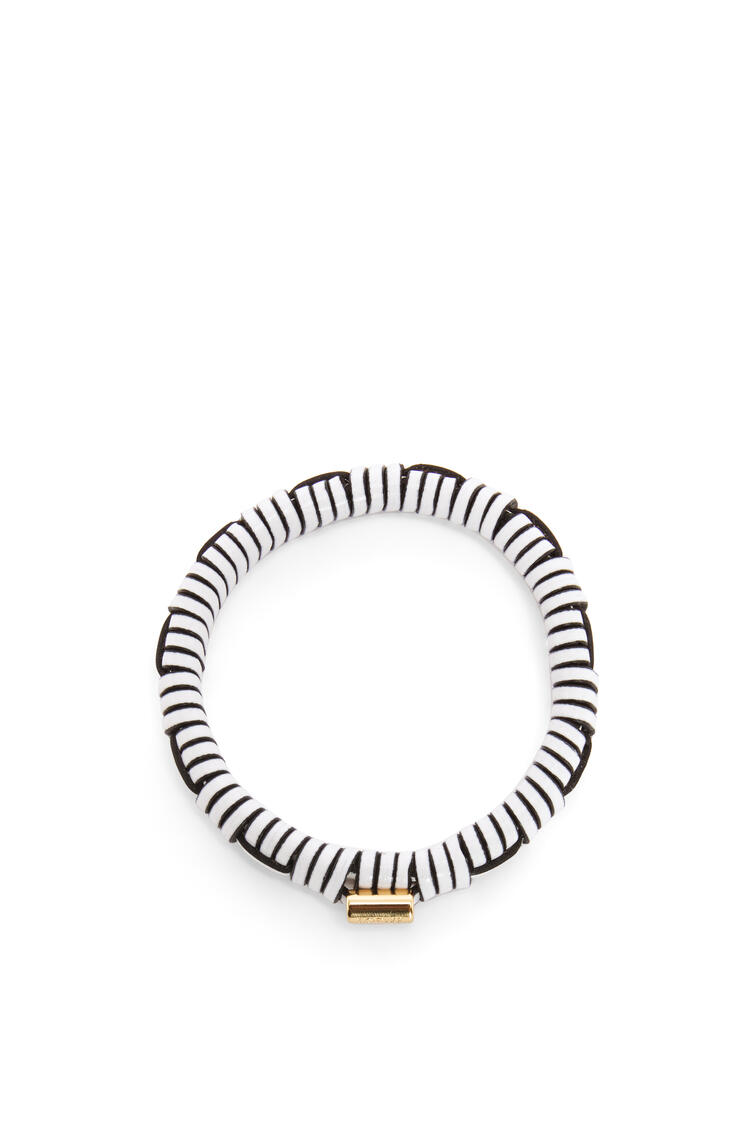 LOEWE Woven bangle in brass and classic calfskin Soft White