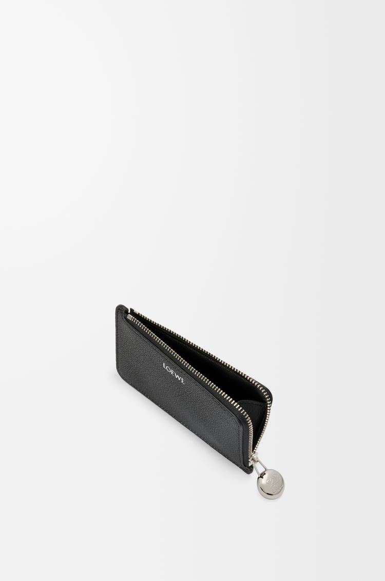 LOEWE 鹅卵石纹牛皮革 Pebble 硬币卡包 黑色