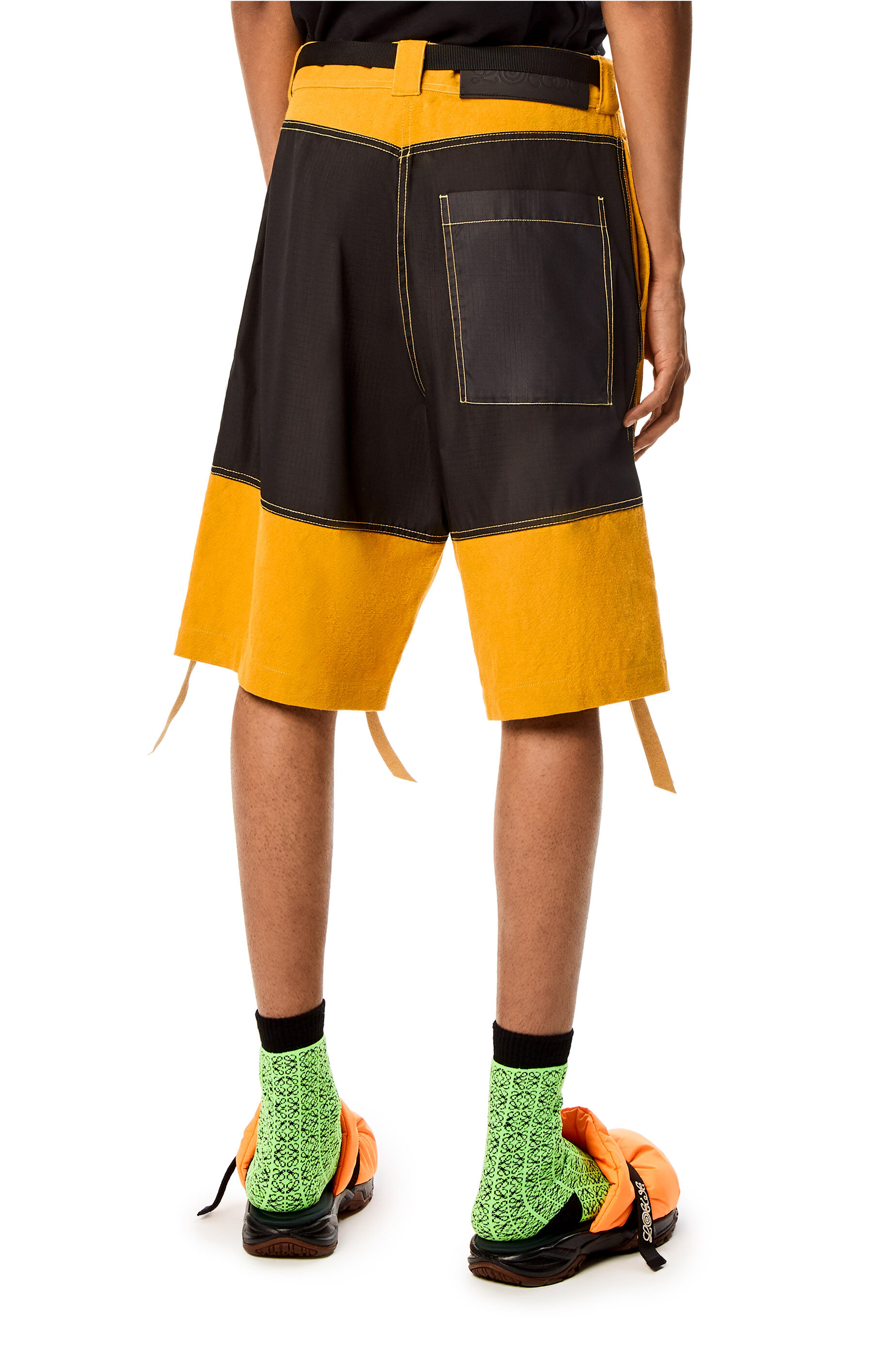 Bi-material bermuda shorts in cotton 