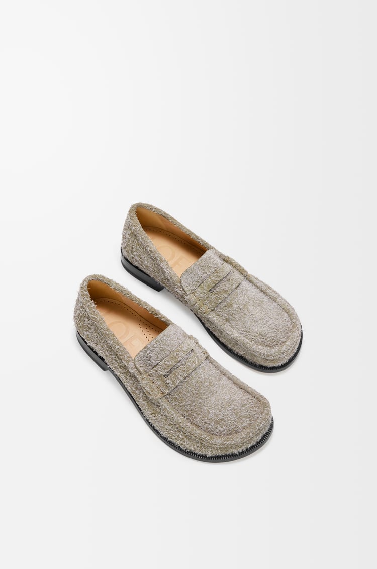LOEWE Campo loafer in brushed suede Khaki Green