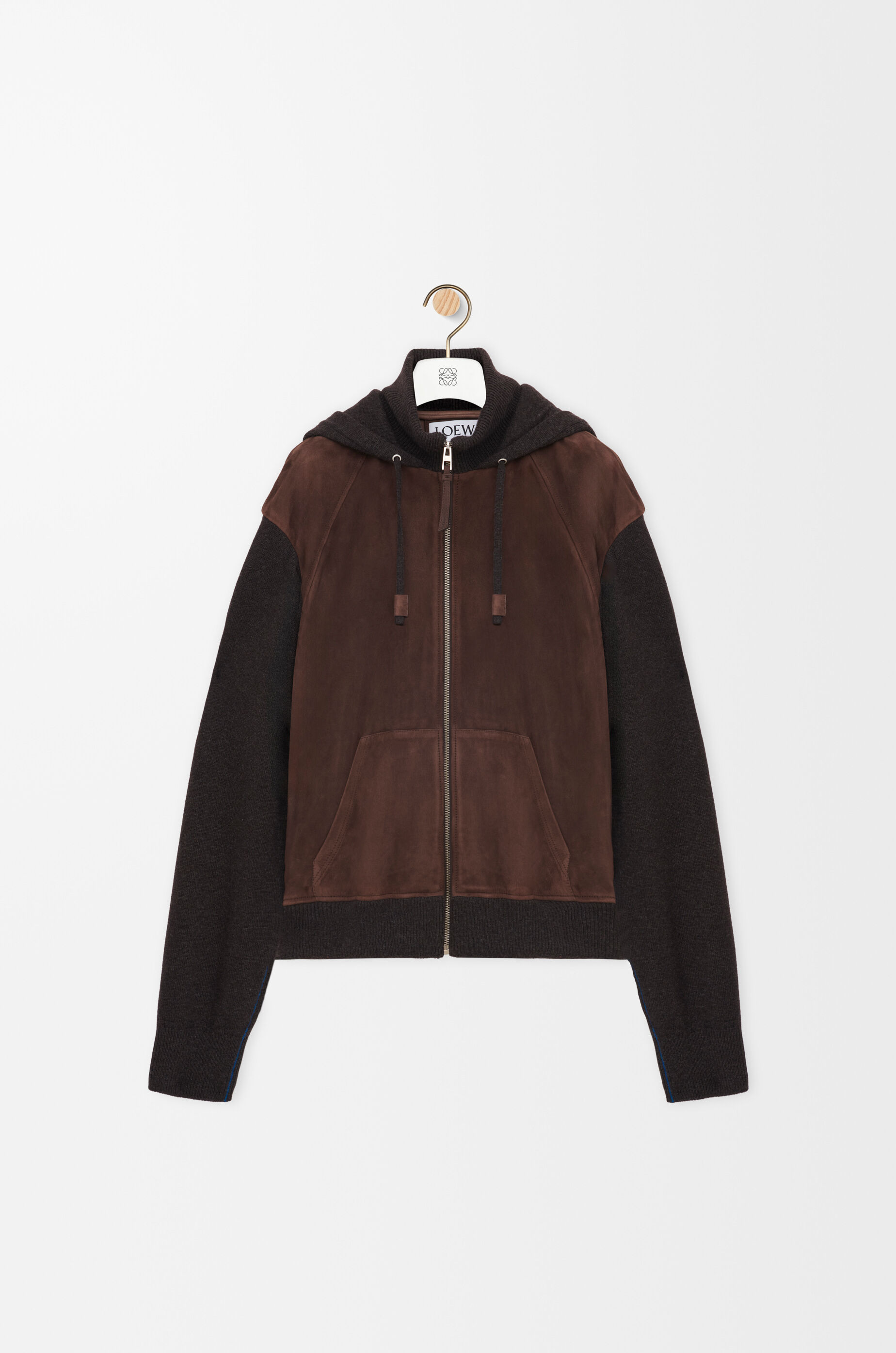 ハイブリッド ジップアップ フーディー（スエードゴート&ウール