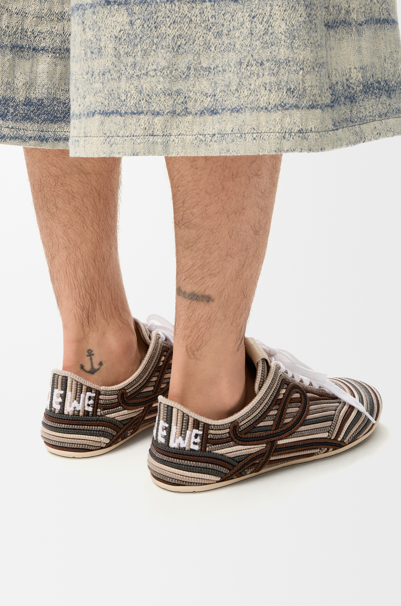 LOEWE Yago sneaker in embroidered canvas Brown Multitone