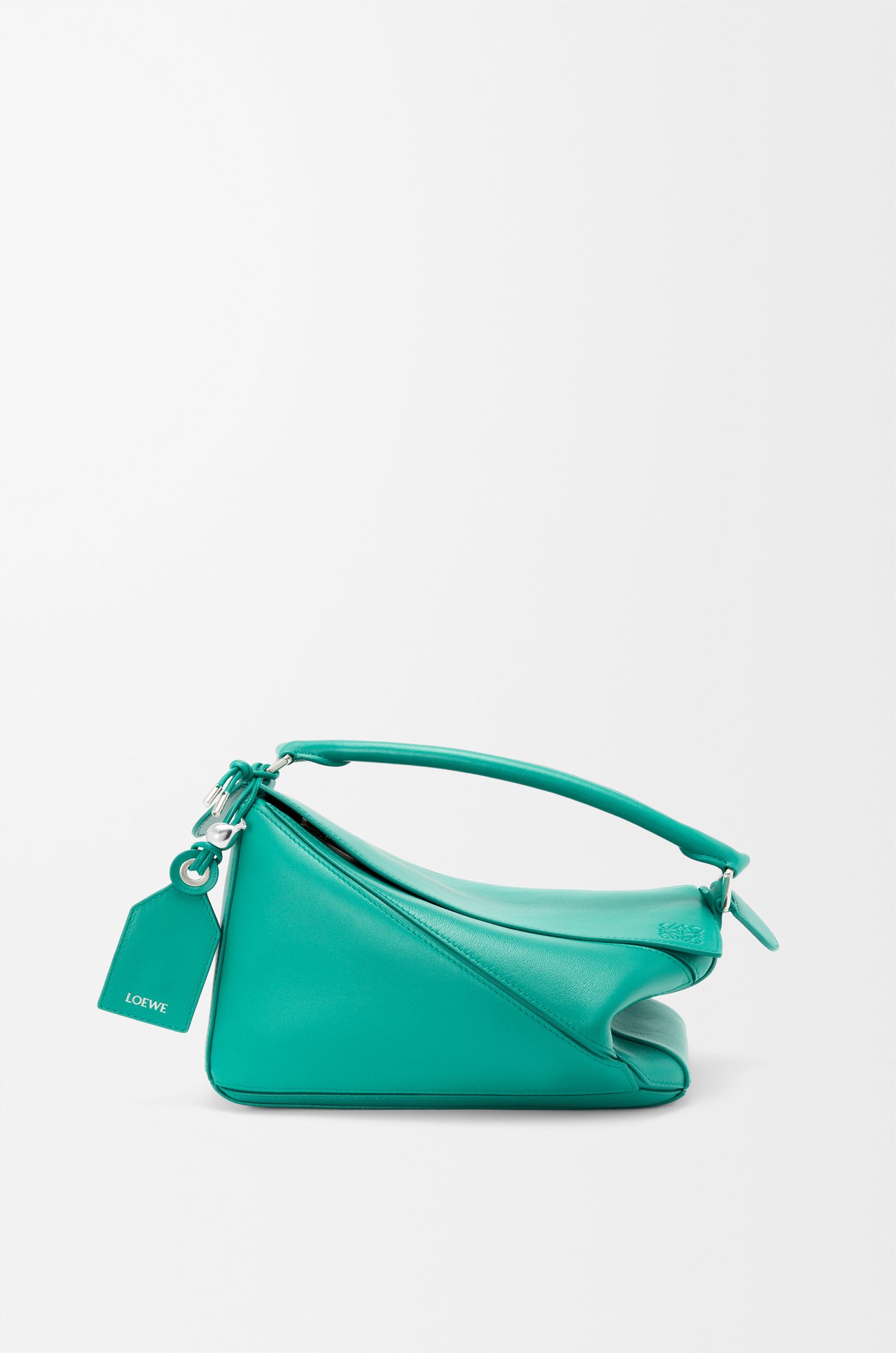 LOEWE Bolso Featherlight Puzzle pequeño en piel napa de cordero Aguamarina plp_rd