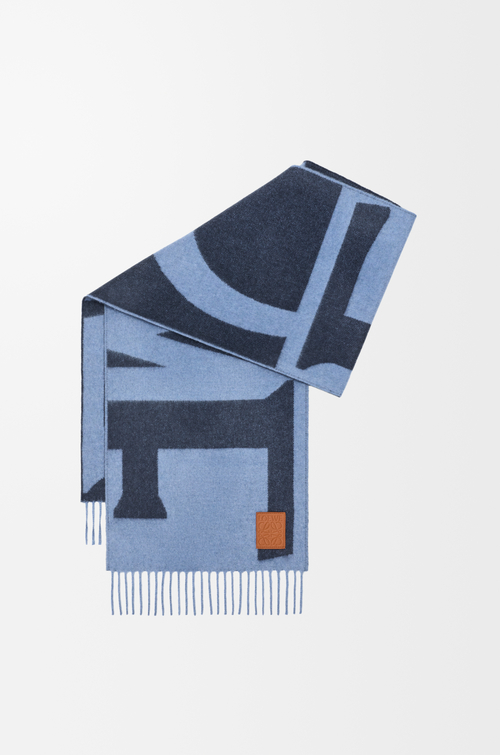 LOEWE スカーフ（カシミヤ） Blue/Dark Blue
