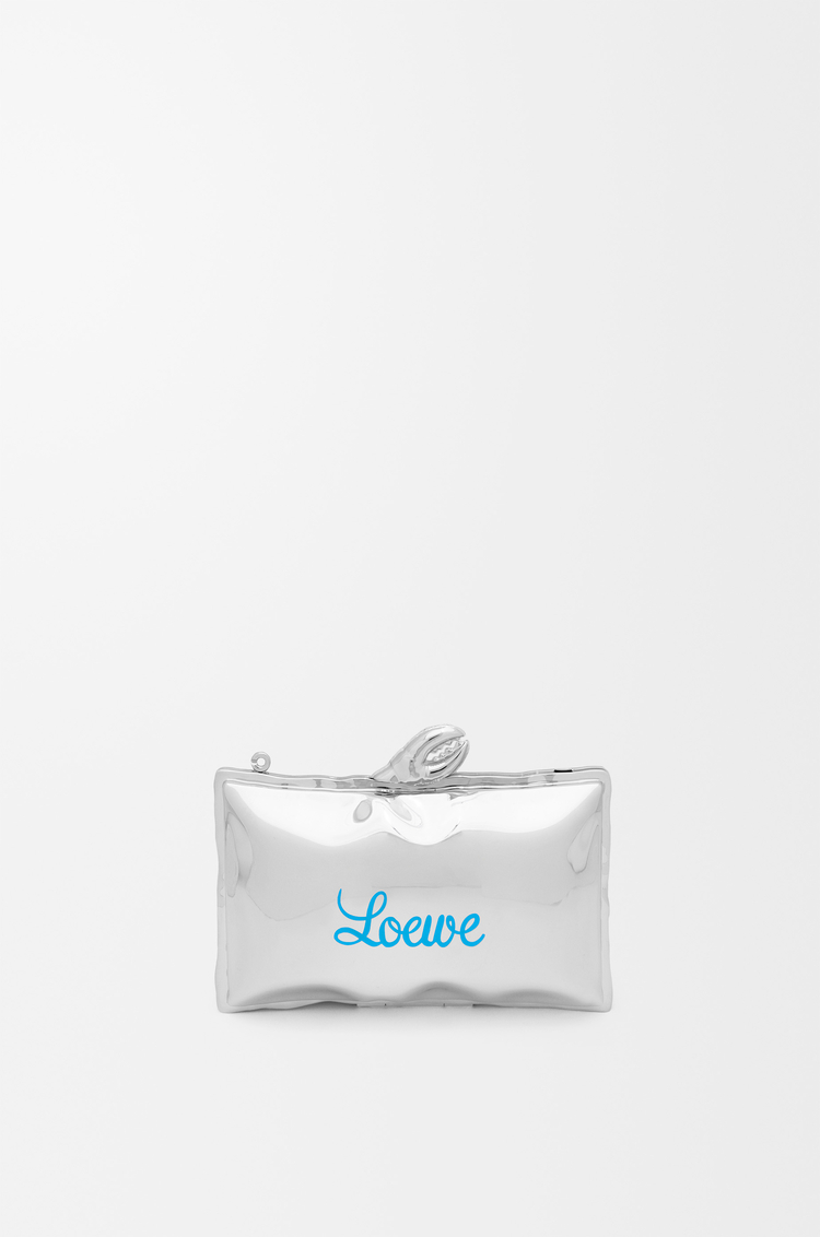 LOEWE Bolso Blown Minaudiere en latón y esmalte Plateado/Azul