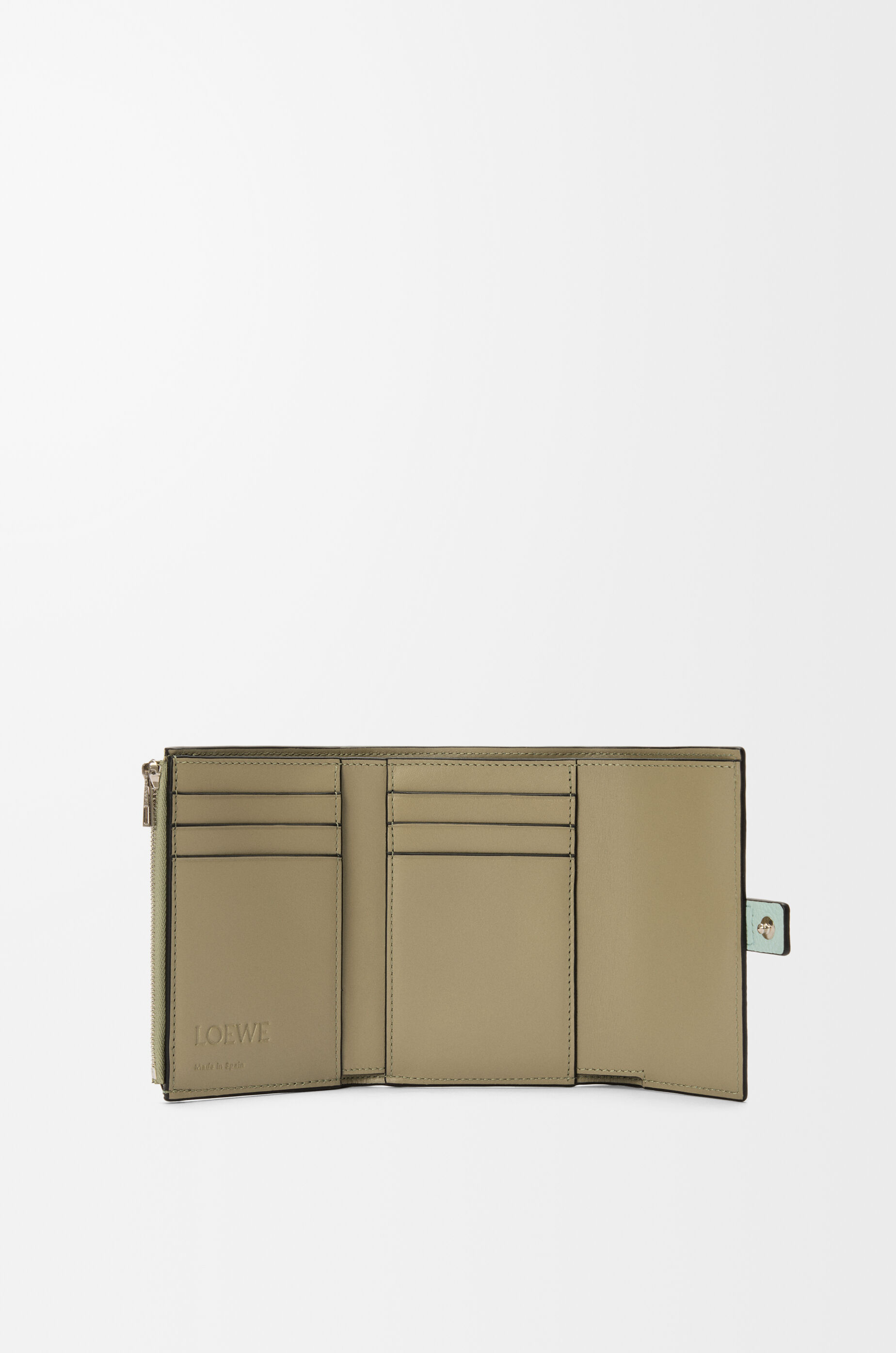 LOEWE 折りたたみ財布 Small vertical wallet in soft grained Small vertical wallet in soft grained calfskin Beige - LOEWE