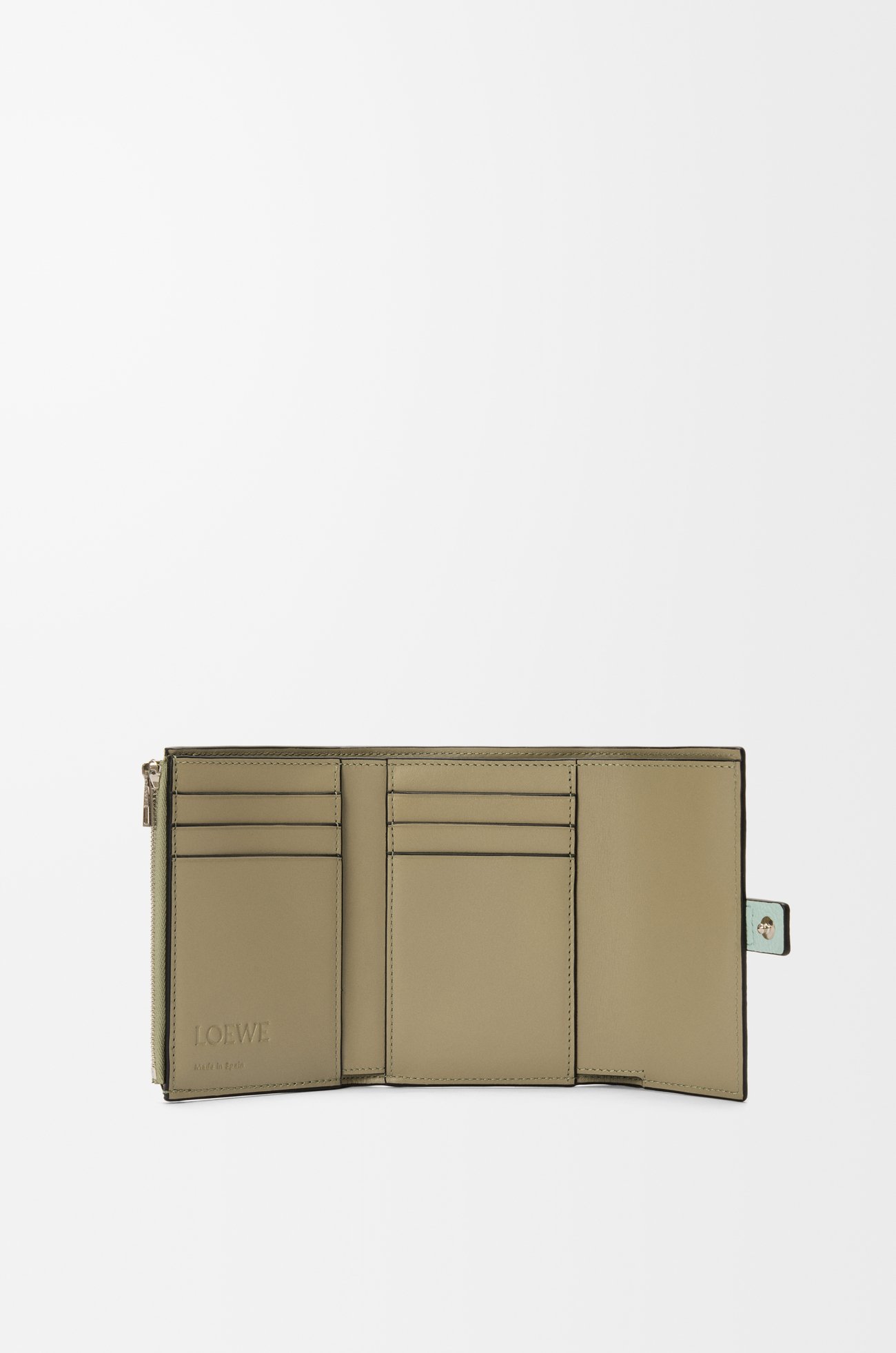 LOEWE Small vertical wallet in soft grained calfskin Frozen/Clay