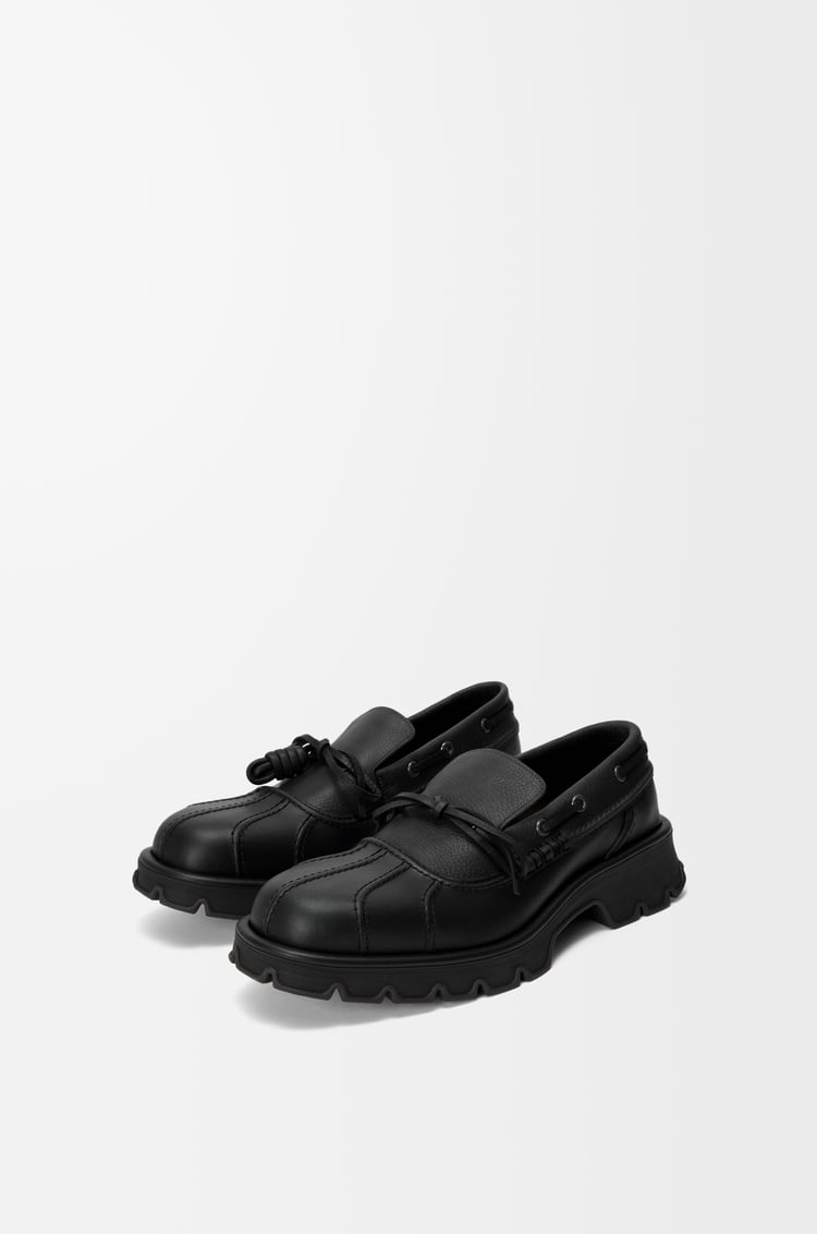 LOEWE Bobby derby in calfskin and vegetable-tanned calfskin ブラック