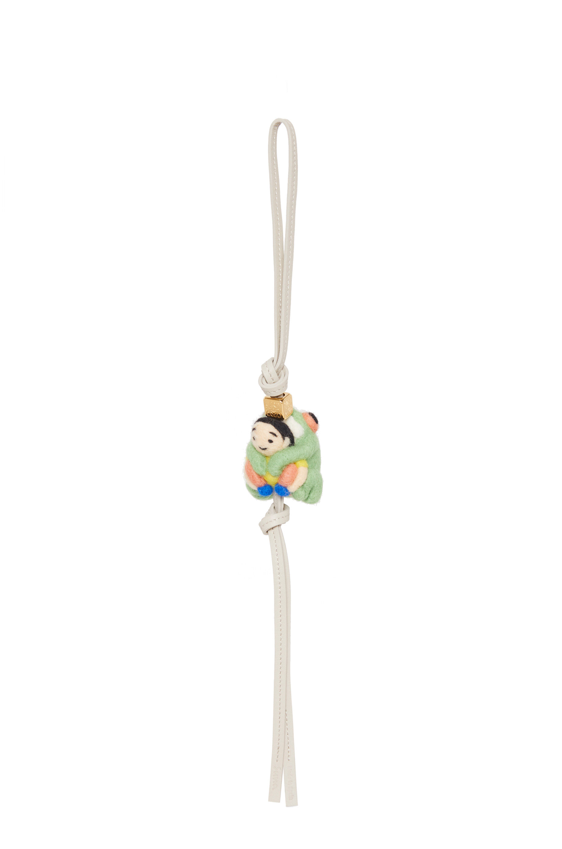 Frog with Kid charm in felt and calfskin Multicolor LOEWE