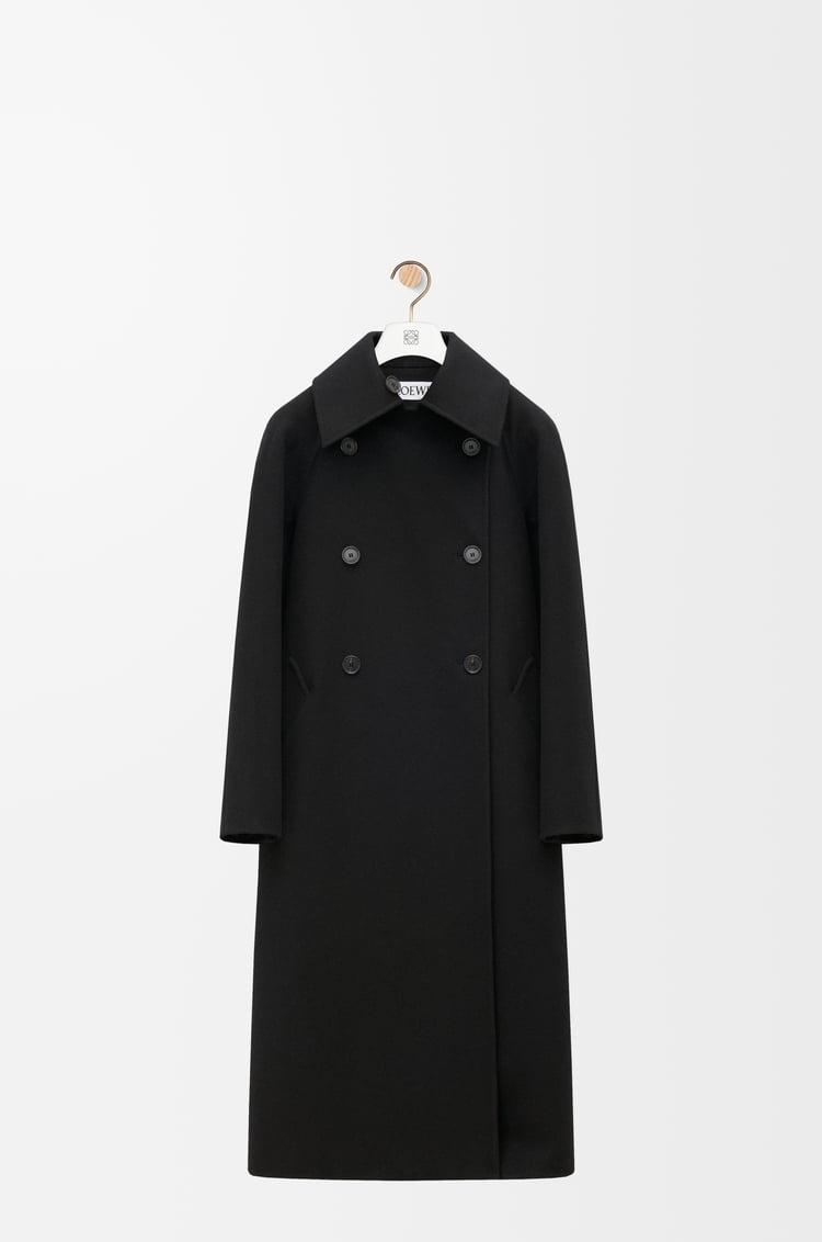 LOEWE Double-breasted coat in wool and cashmere Black