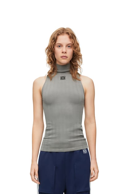 LOEWE High neck top in cotton blend Sparkling Grey plp_rd