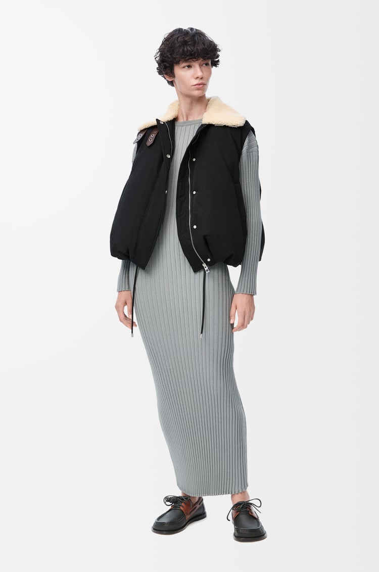 LOEWE Puffer vest in cotton blend Black