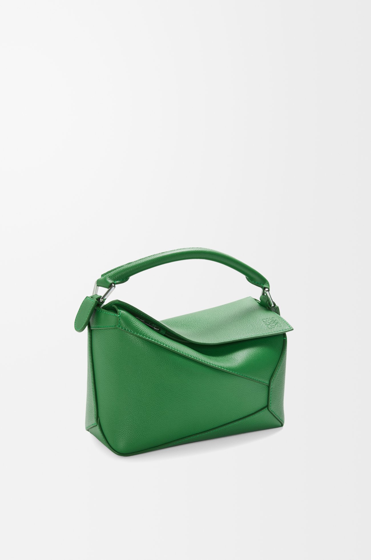 LOEWE 柔軟粒面小牛皮小型 Puzzle Edge 包款 熱帶綠