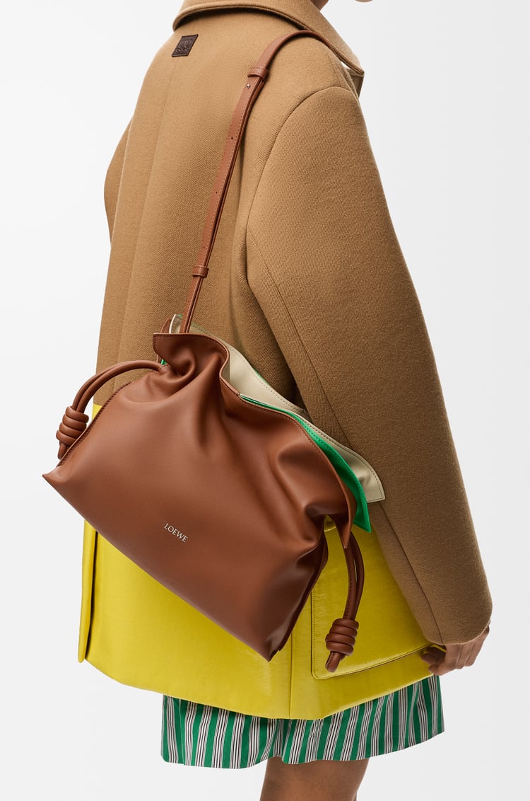 LOEWE Medium layered Flamenco clutch in nappa calfskin Multicolor Squirrel