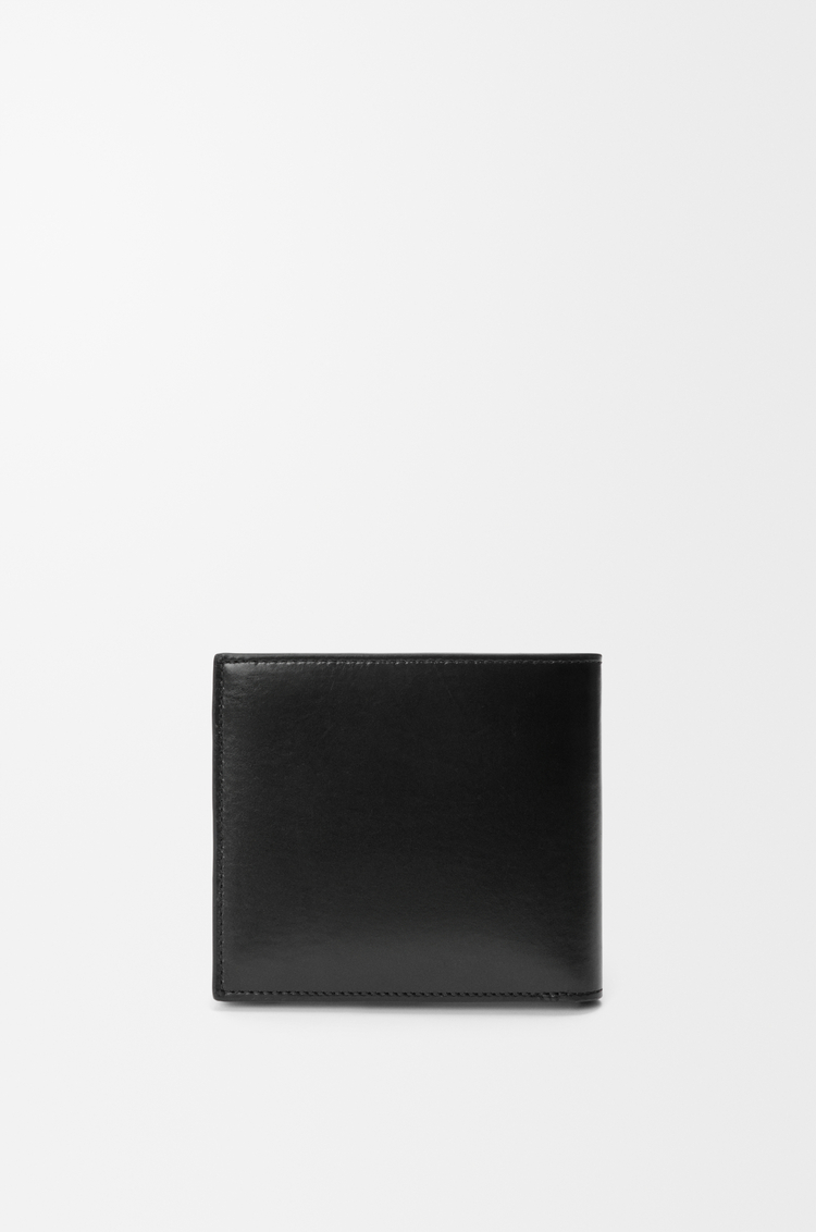 LOEWE 柔軟粒面小牛皮和麂皮 Switch 雙摺皮夾 黑色/濃縮咖啡色