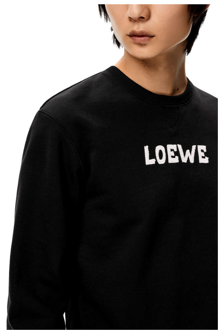 LOEWE Sudadera en algodón con logotipo LOEWE bordado Negro pdp_rd