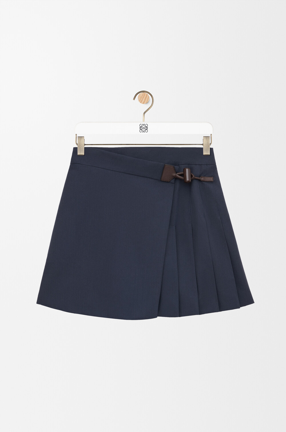Pleated mini skirt in cotton blend Blue - LOEWE International 