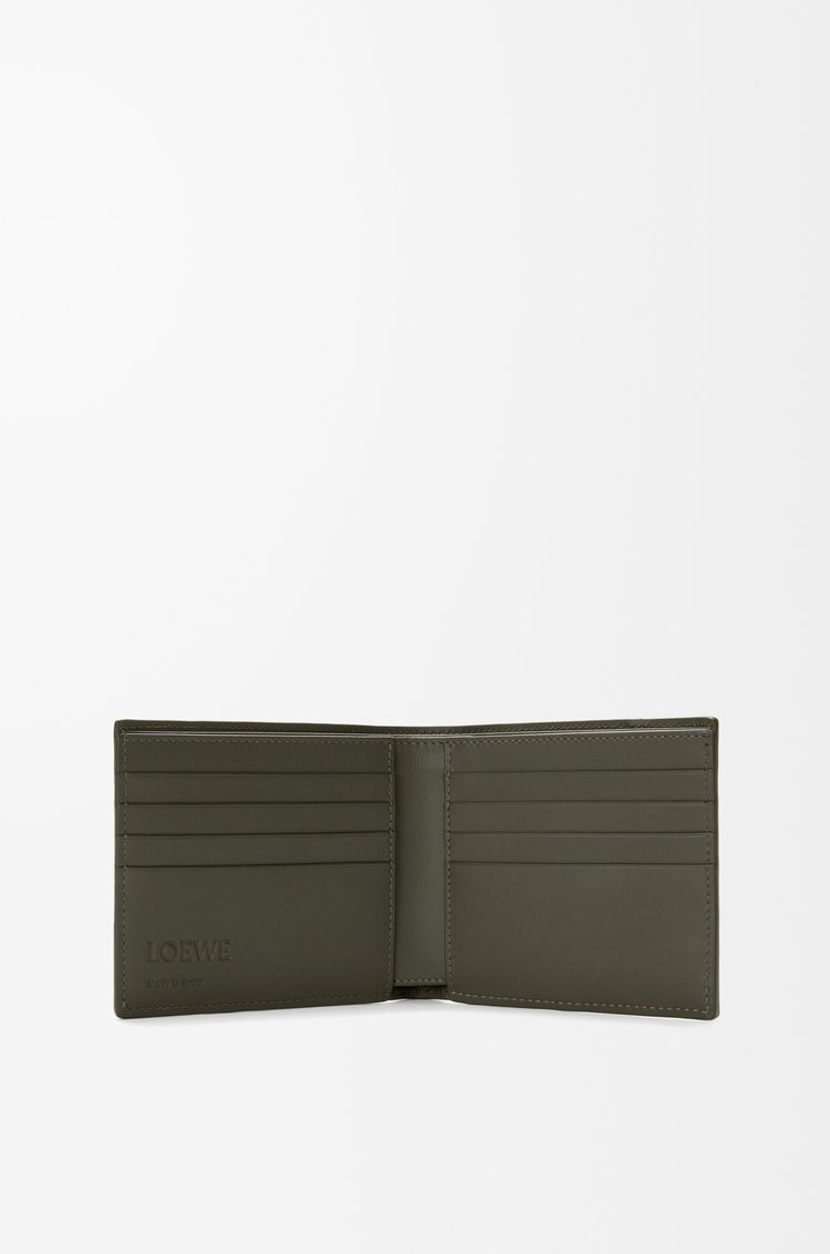 LOEWE Puzzle bifold wallet in classic calfskin Dark Khaki