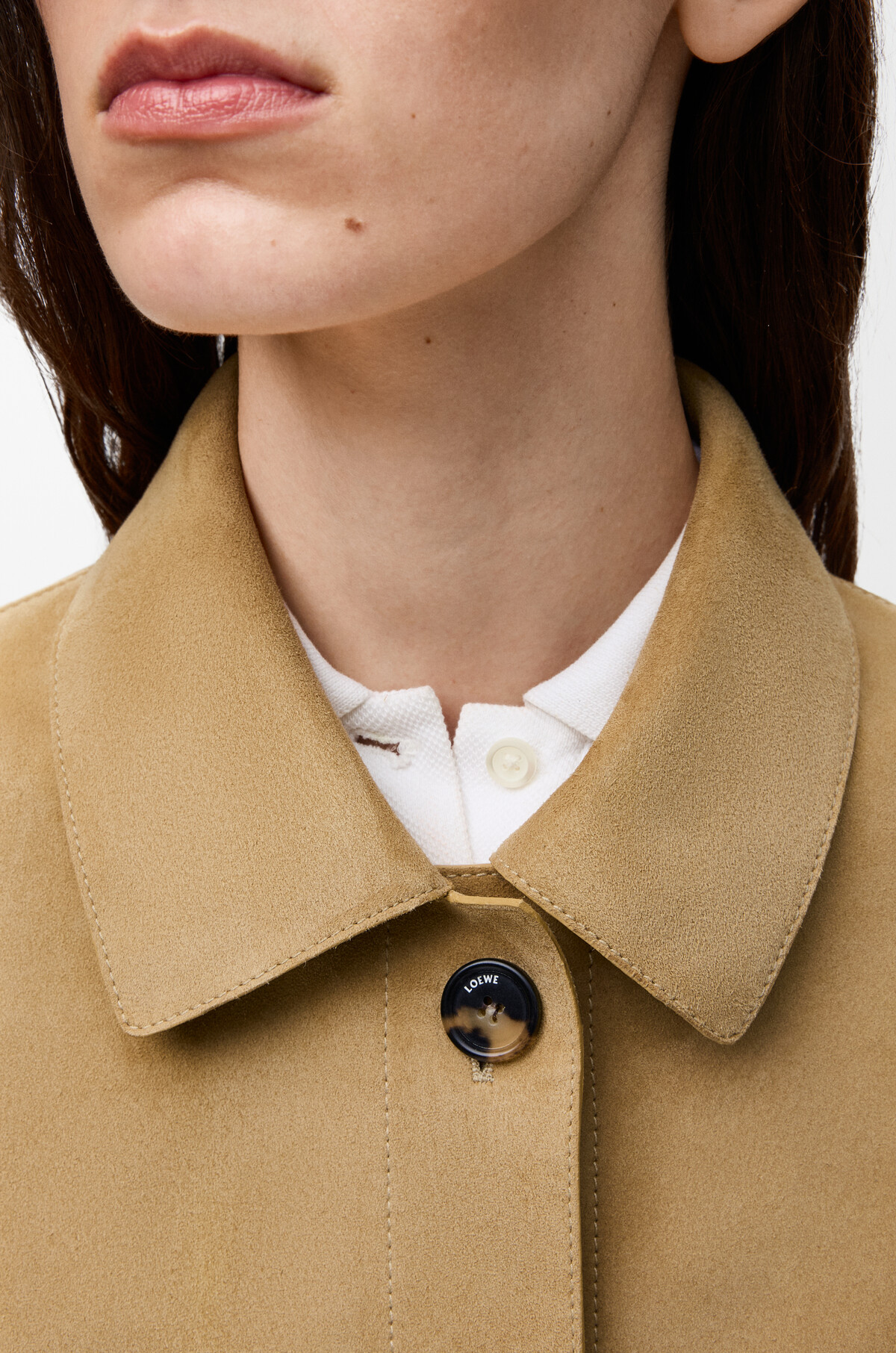Turn-up jacket in suede lambskin Gold - LOEWE APAC official website