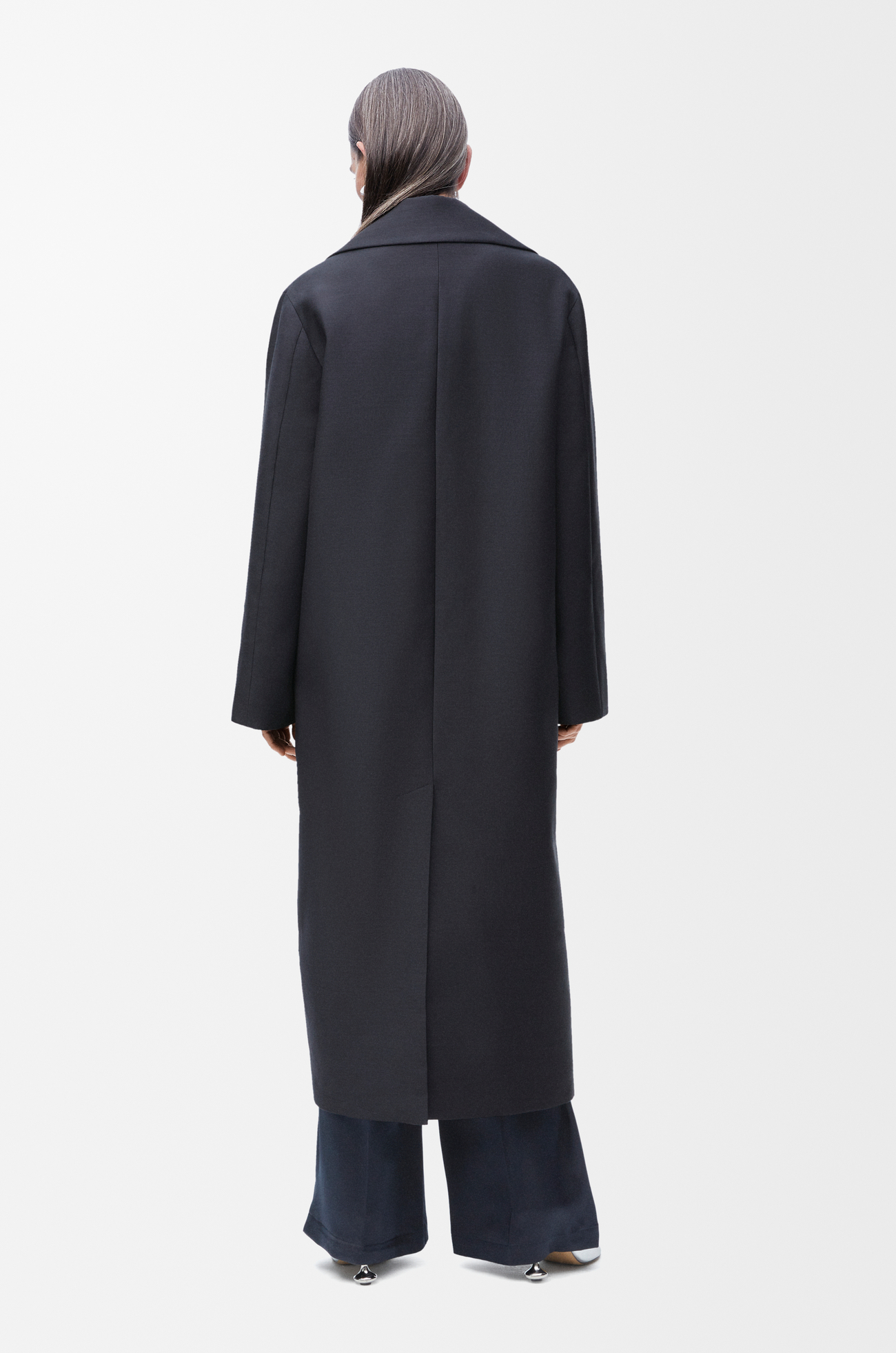 LOEWE Coat in wool and silk Dark Blue plp_rd
