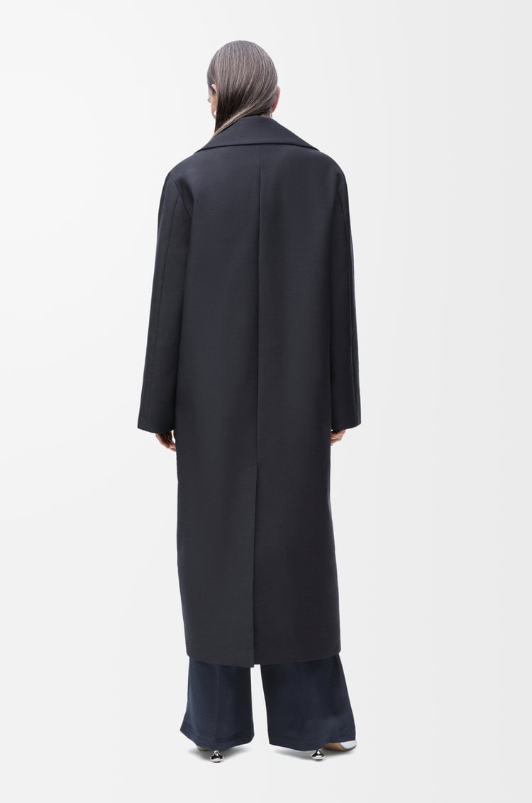 LOEWE Abrigo en lana y seda Azul Oscuro