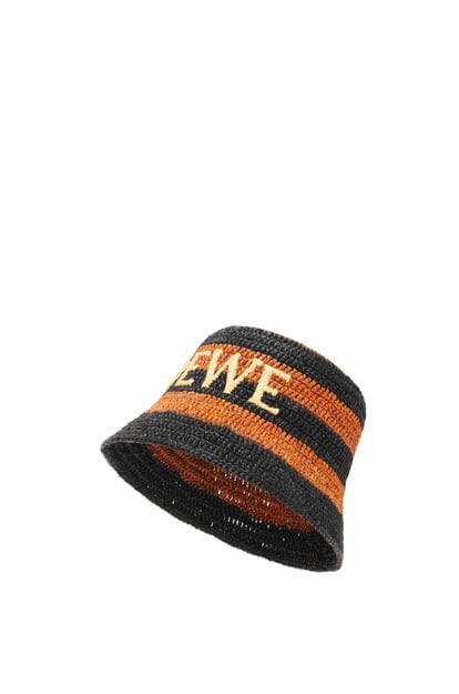 LOEWE Bucket hat in raffia 黑色/蜂蜜金 plp_rd