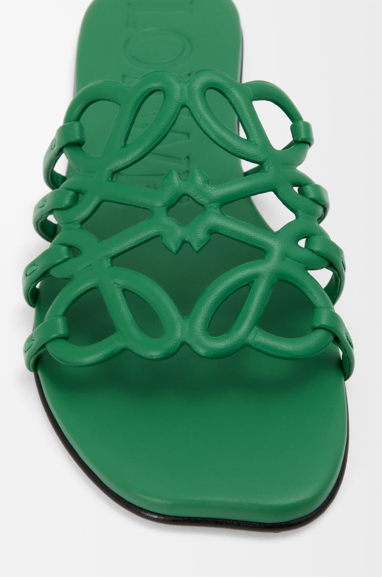 LOEWE Petal Anagram slide in soft calfskin Green