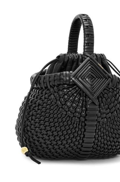 LOEWE Mini Diamond Round Basket bag in calfskin Black plp_rd