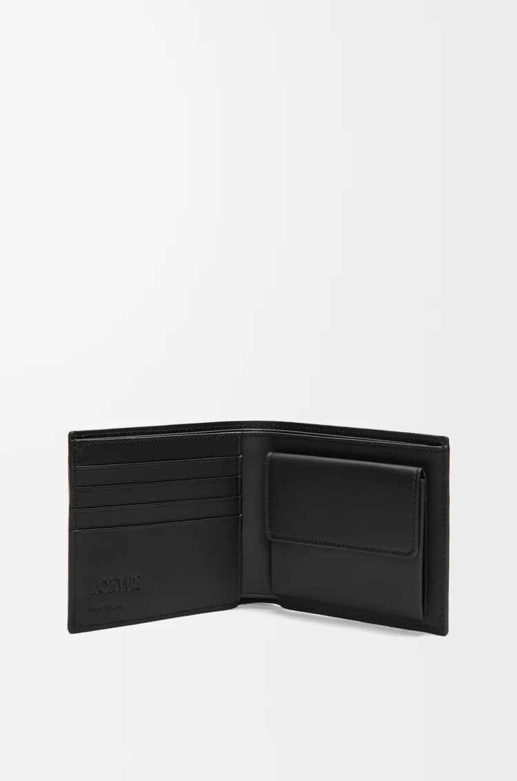 LOEWE Cartera con dos pliegues y monedero en piel de ternera Negro