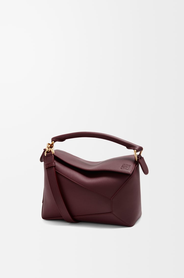 LOEWE Small Puzzle Edge bag in classic calfskin Dark Burgundy