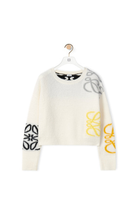 LOEWE Jersey en lana con anagrama de intarsia Blanco Suave/Multicolour
