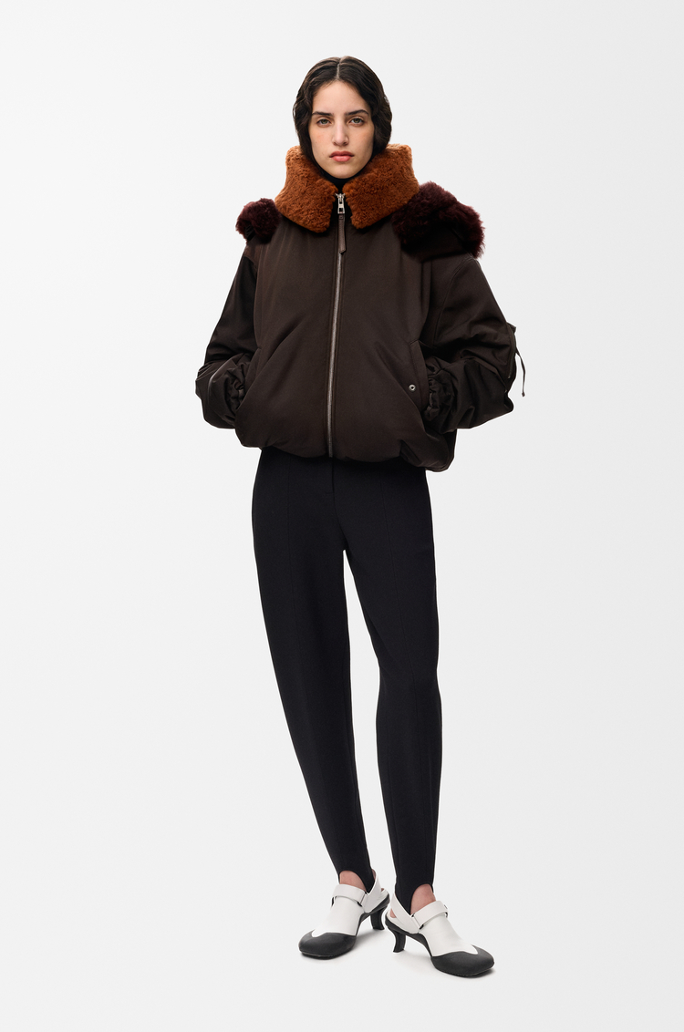 LOEWE Chaqueta bomber en tejido técnico Marrón