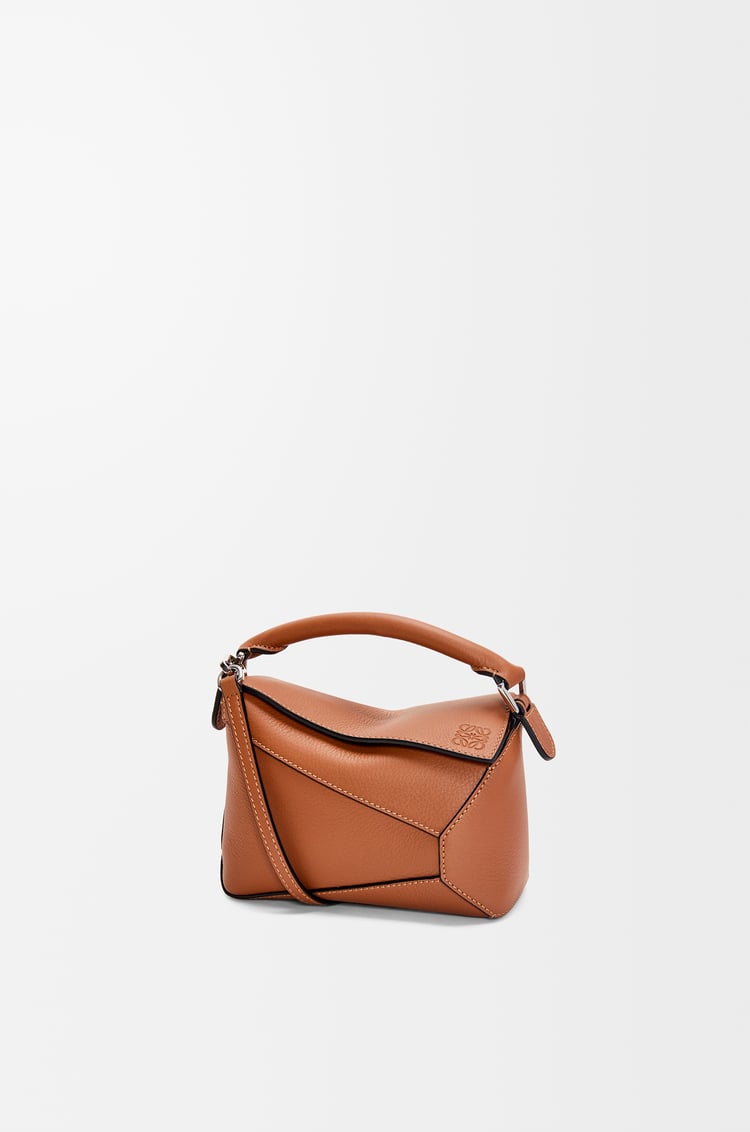 LOEWE Mini Puzzle Edge bag in classic calfskin Tan