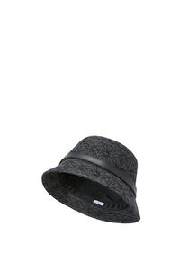 LOEWE Bucket hat in Anagram jacquard and calfskin Anthracite/Black