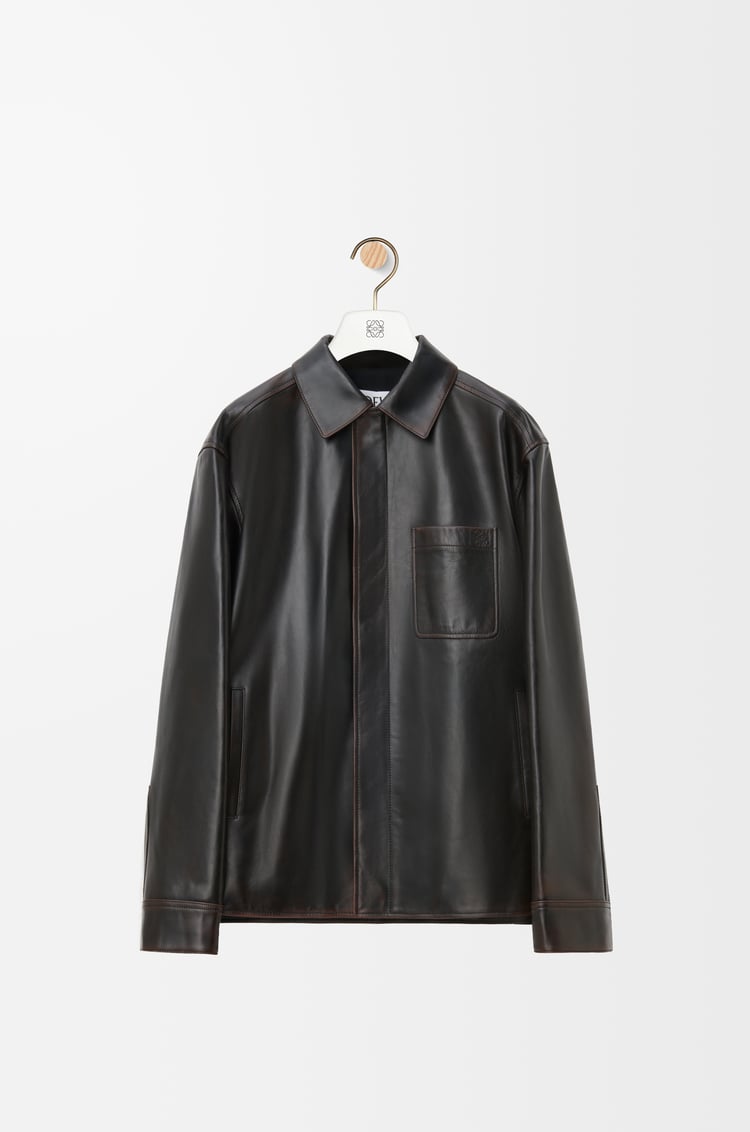 LOEWE Sobrecamisa en piel napa de ternera Ébano