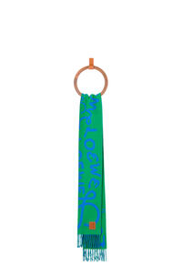 LOEWE LOEWE scarf in wool and cashmere Green/Blue pdp_rd