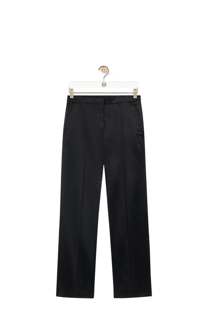 LOEWE Tailored trousers in cotton satin Black