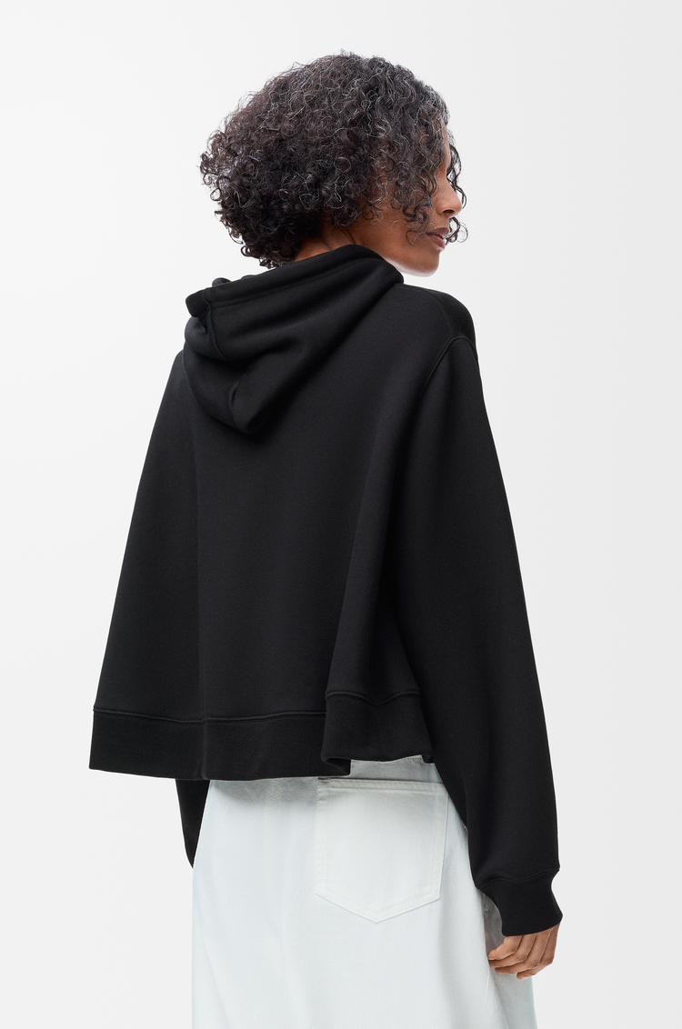 LOEWE Sudadera trapecio con capucha en mezcla de algodón Negro