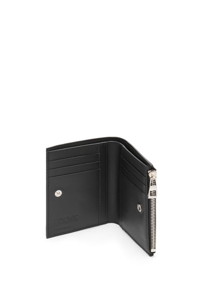 LOEWE Slim compact wallet in shiny calfskin	 黑色/深海軍藍 plp_rd