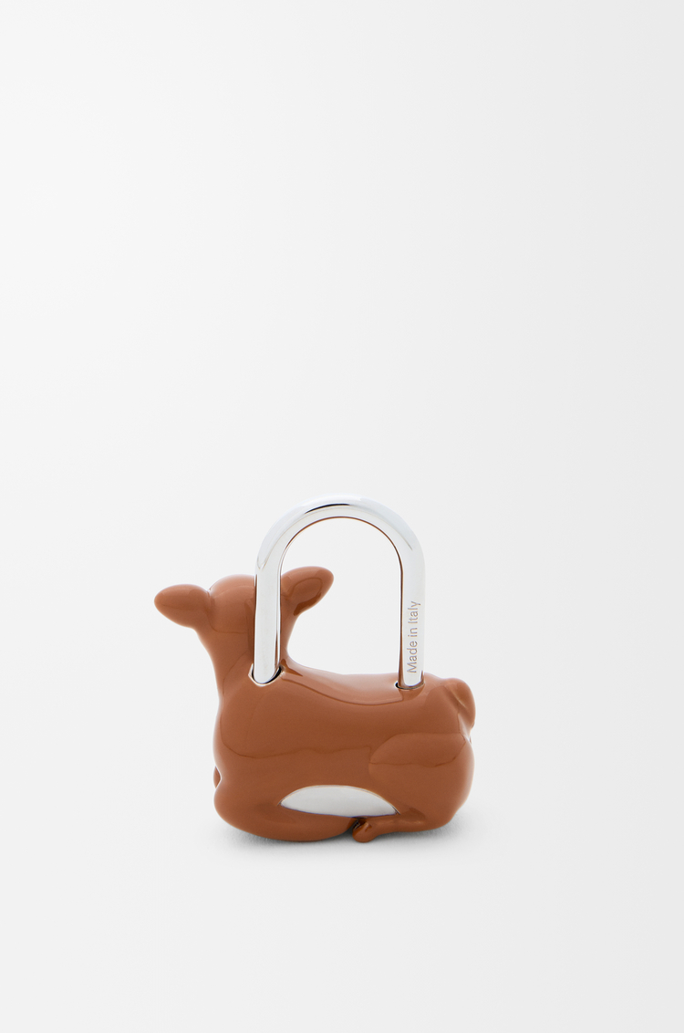 LOEWE シカ パドロック チャーム ブラウン